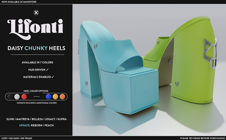 Second Life Marketplace - LF / Daisy Chunky Heels / FATPACK